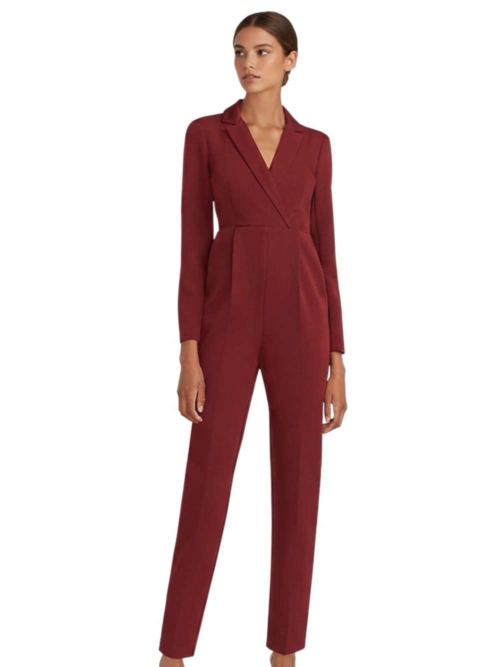 NWT Express Wine Long Sleeve Blazer Jumpsuit Size 8